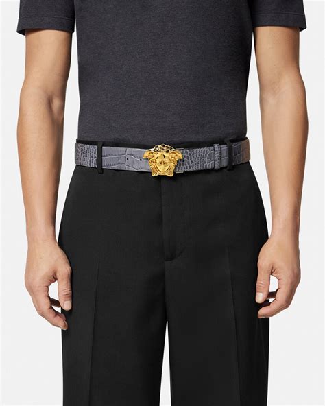 Versace La Medusa Reversible Leather Belt 